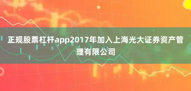 正规股票杠杆app2017年加入上海光大证券资产管理有限公司