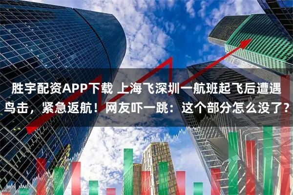 胜宇配资APP下载 上海飞深圳一航班起飞后遭遇鸟击，紧急返航！网友吓一跳：这个部分怎么没了？